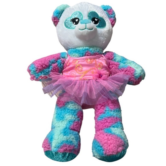 Build-A-Bear Cotton Candy Heart Sparkle Eyes Panda - Picture 1 of 6